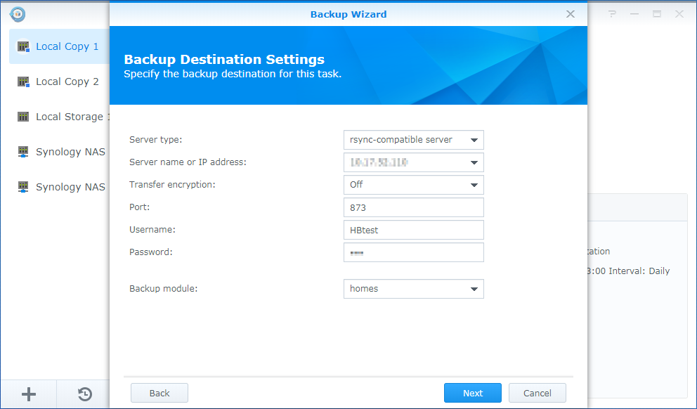 如何通过hyper Backup将数据备份到远程非synology Nas Synology 知识中心